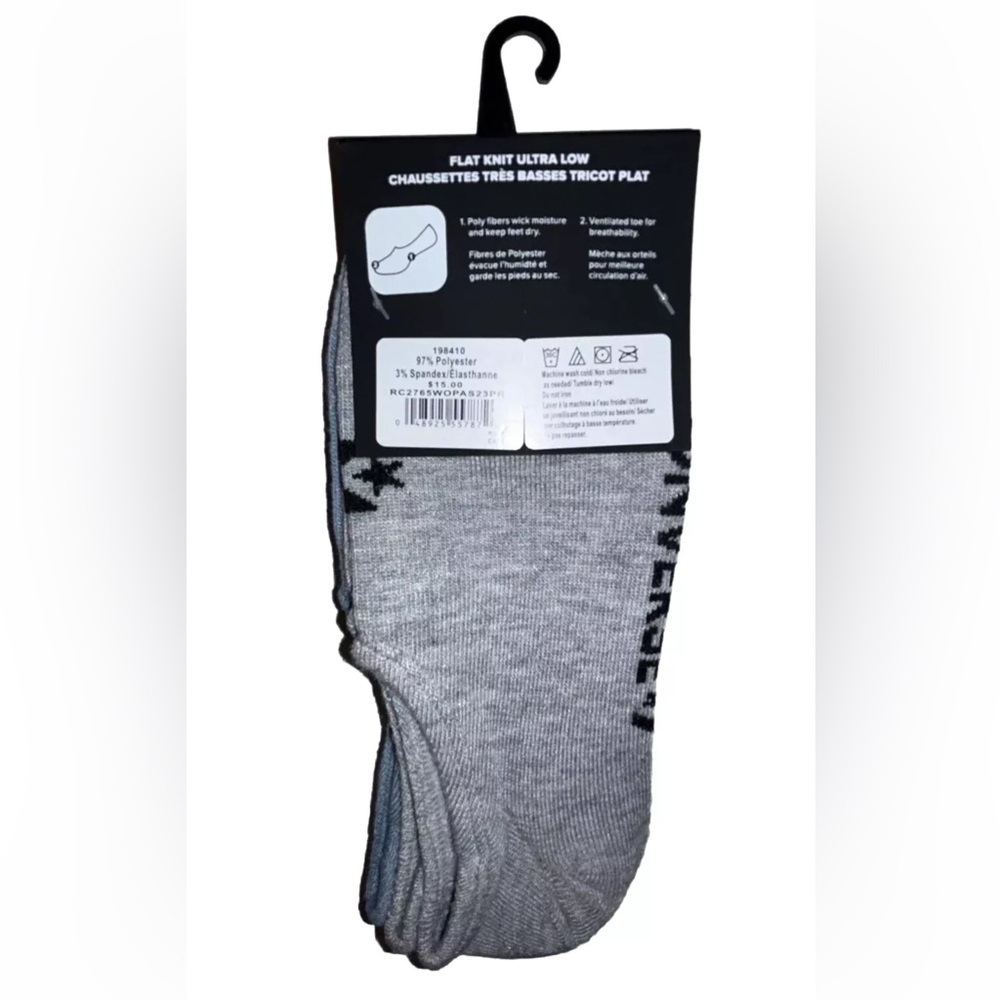 Converse Flat Knit Ultra Low Socks 3 Pair Women 4-10 Black Blue Gray Logo Chucks - Picture 3 of 9